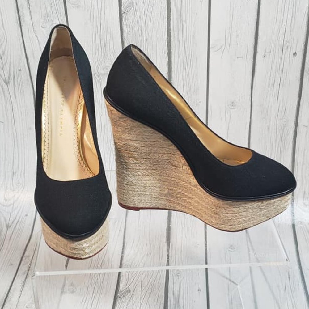 Charlotte Olympia black Carmen Wedges